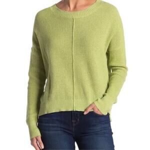 Sweet Romeo Seed Stitch Pullover Sweater In Green Tomato